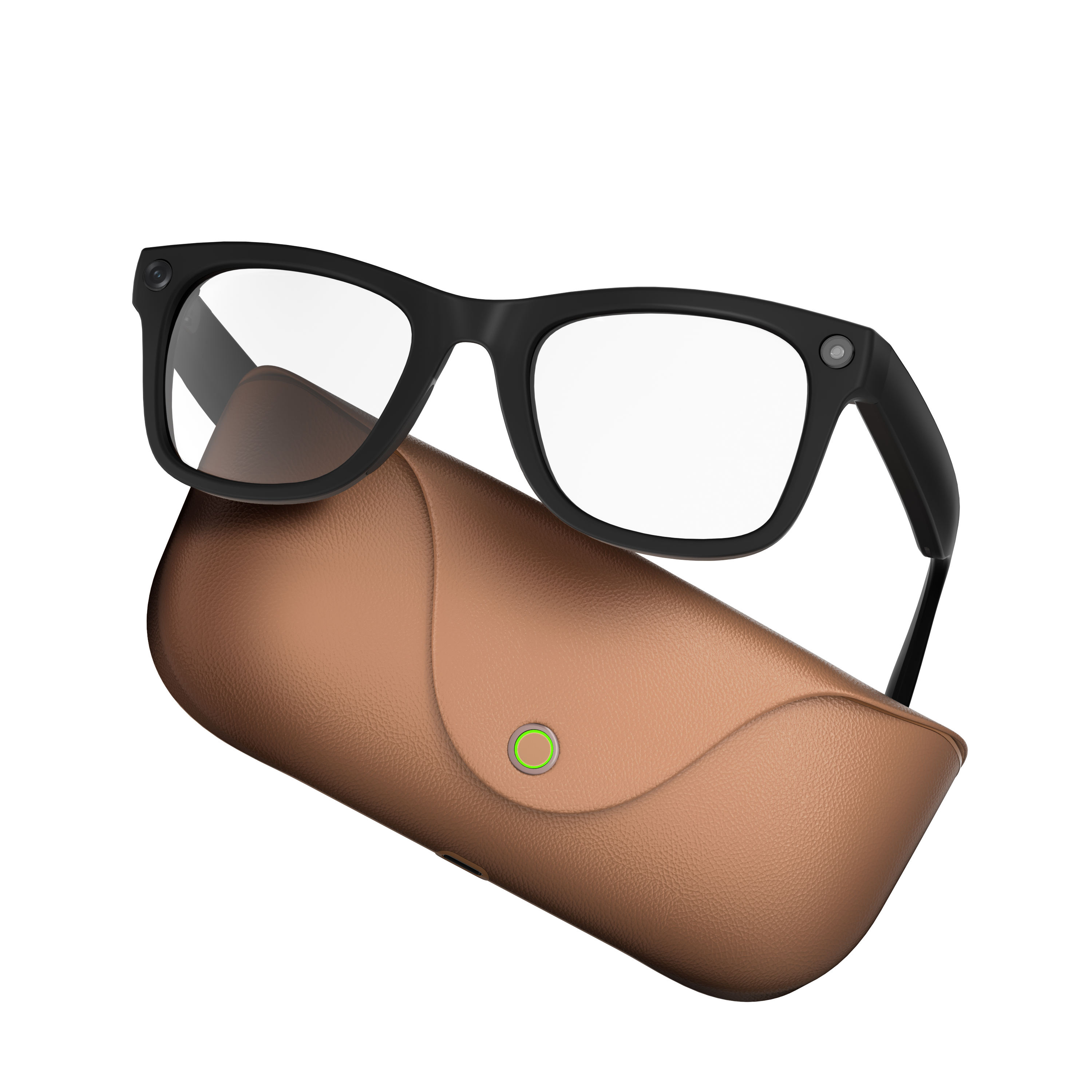 MT5 AI Smart glasses close-up view, showing lens detail and frame texture