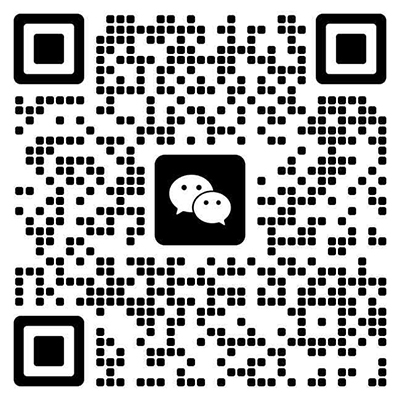 QR code for company WeChat account, black and white square pattern